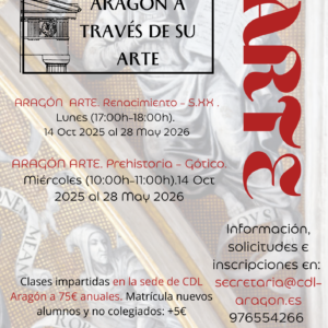 CURSOS CDL-ARAGON 2025-2026. Aragón en su arte.