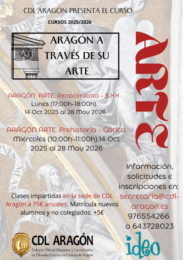 CURSOS CDL-ARAGON 2025-2026. Aragón en su arte.
