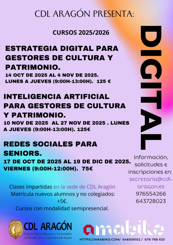 CURSOS CDL-ARAGON 2025-2026. IA,REDES Y ESTRATEGIA DIGITAL.