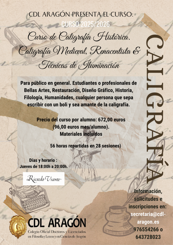 Curso de CDL-Aragón de Caligrafía Histórica
