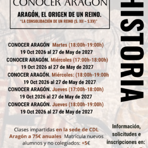 En el marco del curso Conocer Aragón veremos “La consolidación de un Reino (S. XII – S.XV)”. En este recorrido, exploraremos uno de los periodos más decisivos en la formación del territorio, la cultura y las instituciones aragonesas. Nos sumergiremos en el contexto político, social y cultural aragonés, y descubriremos cómo la Corona de Aragón se convierte en una potencia internacional.